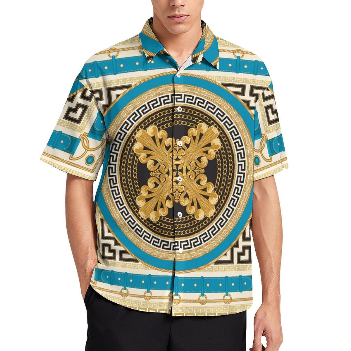 Men's Fashion Casual Printed Short Sleeve Shirts 2306100455