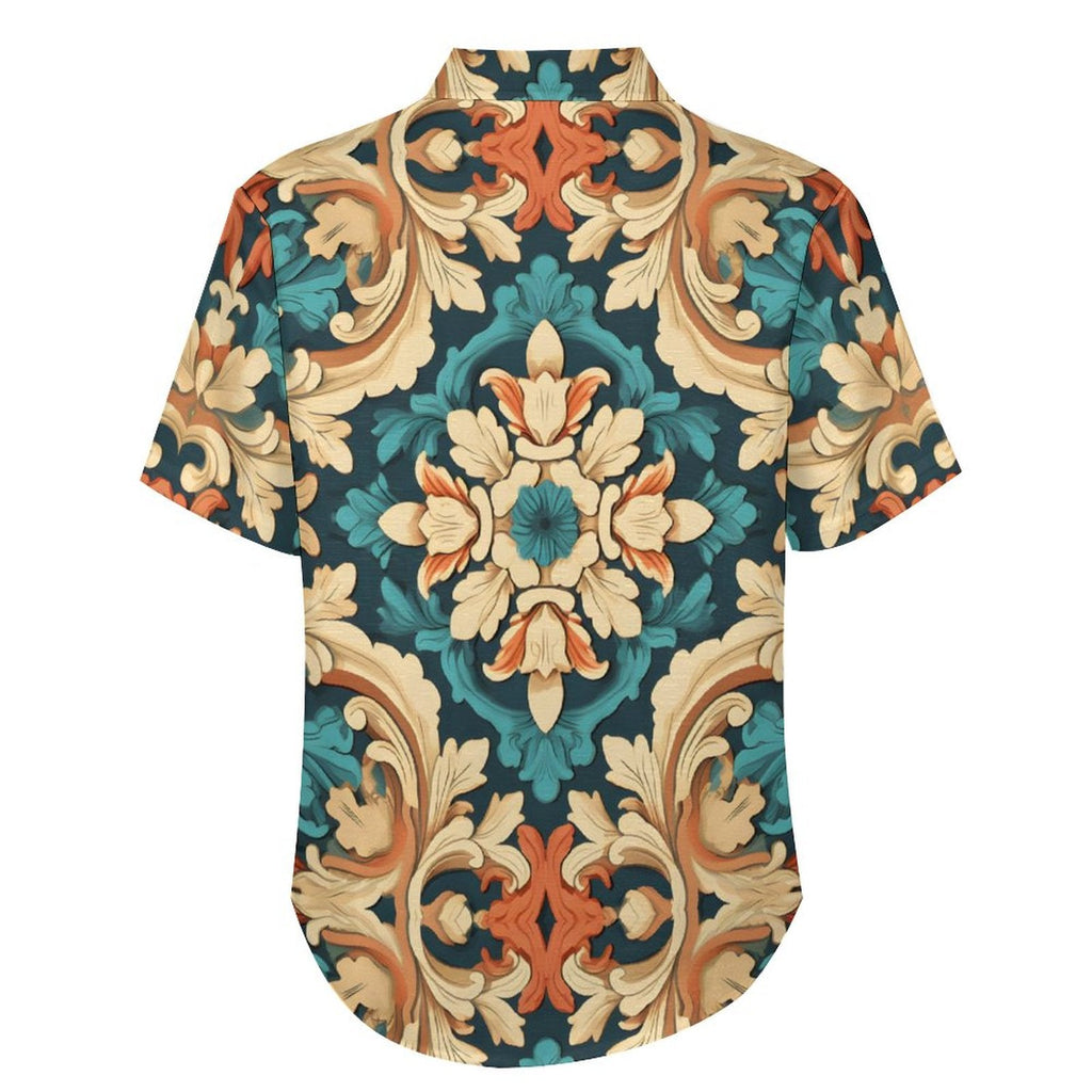 Men's Vintage Print Vacation Hawaiian Shirt 2306104043