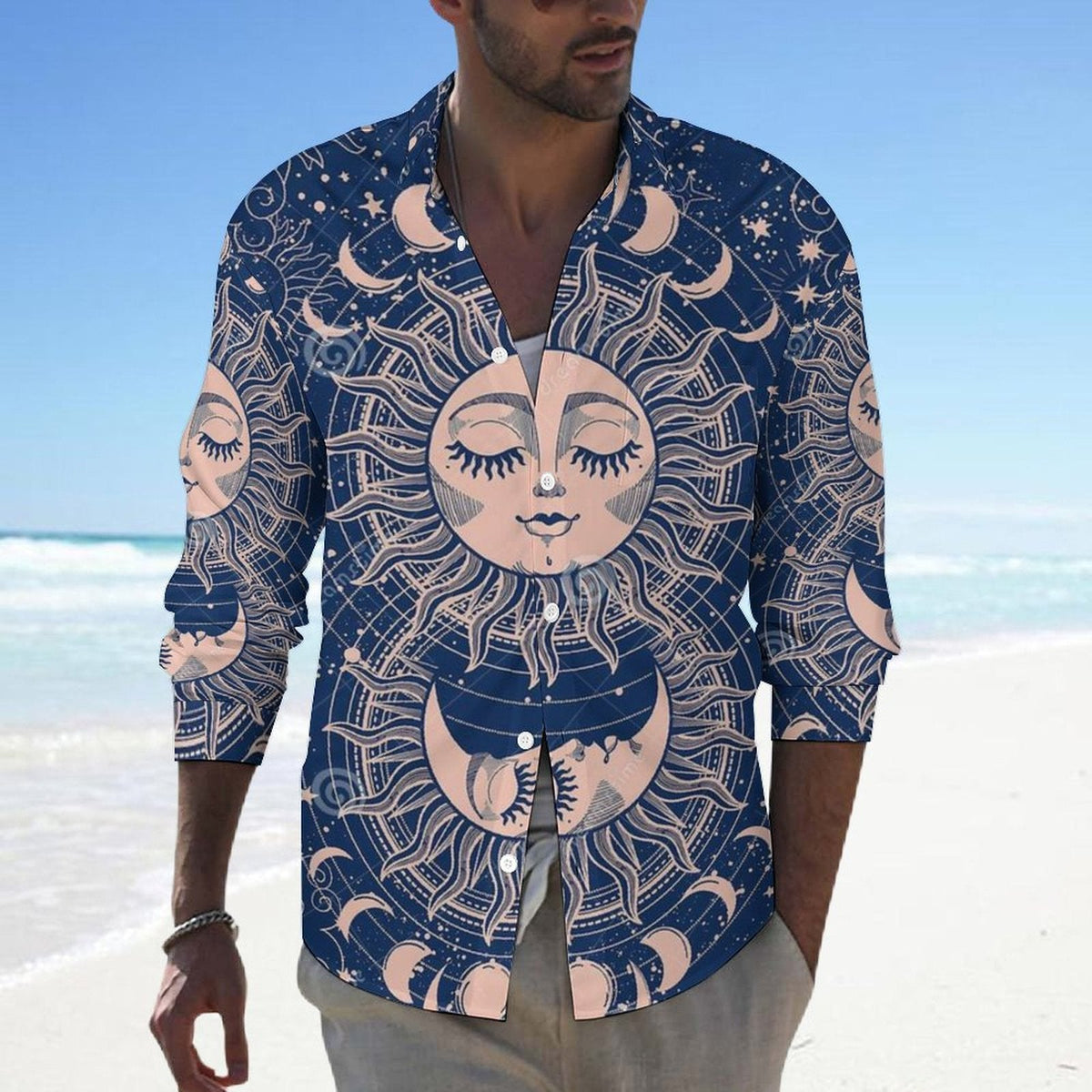 Men's Casual Printed Long Sleeve Shirt 2306103079