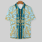 Men's Fashion Casual Printed Short Sleeve Shirts 2306100967
