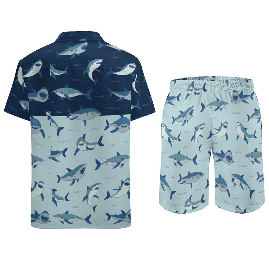 Men's Hawaiian Print Beach Two-Piece Suit 2305102351