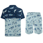 Men's Hawaiian Print Beach Two-Piece Suit 2305102351