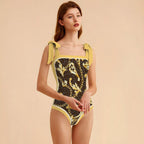 Fashion Printed One Piece Swimsuit And Cover Up 2305106046