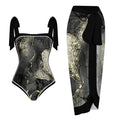 Fashion Printed One Piece Swimsuit And Cover Up 2305104820