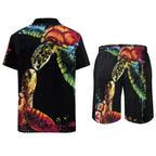 Men's Hawaiian Print Beach Two-Piece Suit 2305102306