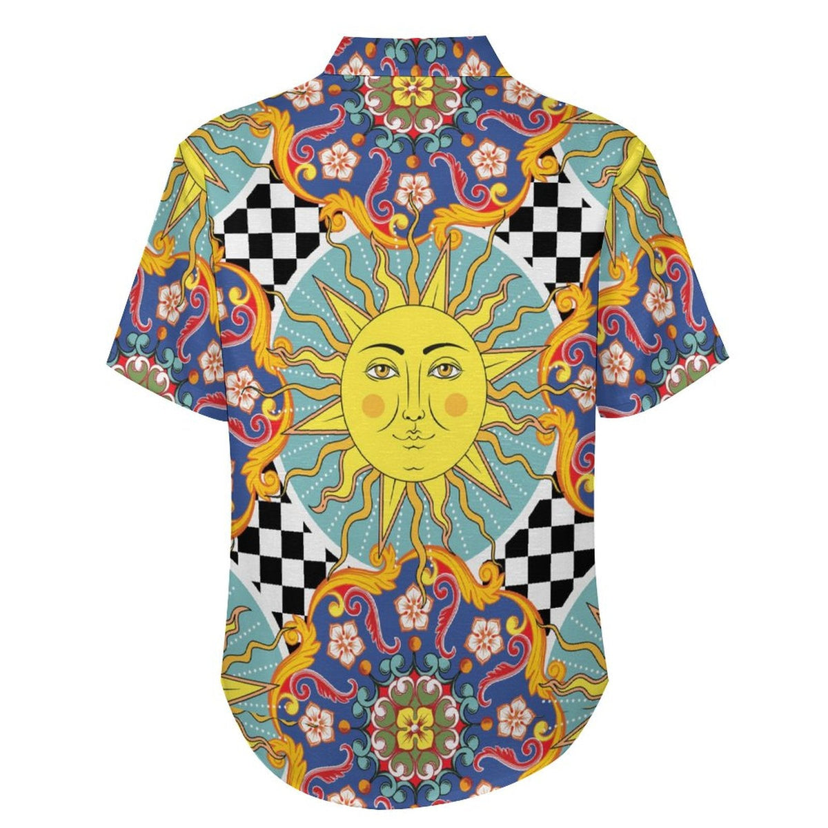 Men's Vintage Sun Print Vacation Hawaiian Shirt 2306104041