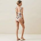 Casual Printed One-Piece Swimsuit And Cover Up 2305104175