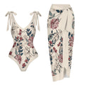 Casual Printed One-Piece Swimsuit And Cover Up 2305104175
