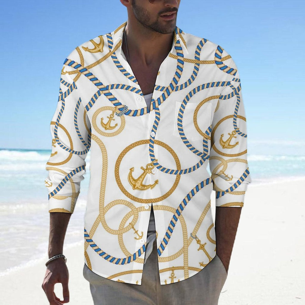Men's Casual Printed Long Sleeve Shirt 2306103081