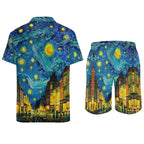 Men's Hawaiian Print Beach Two-Piece Suit 2305102311