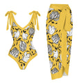 Casual Printed One Piece Swimsuit And Cover Up 2305105077