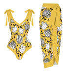 Casual Printed One Piece Swimsuit And Cover Up 2305105077