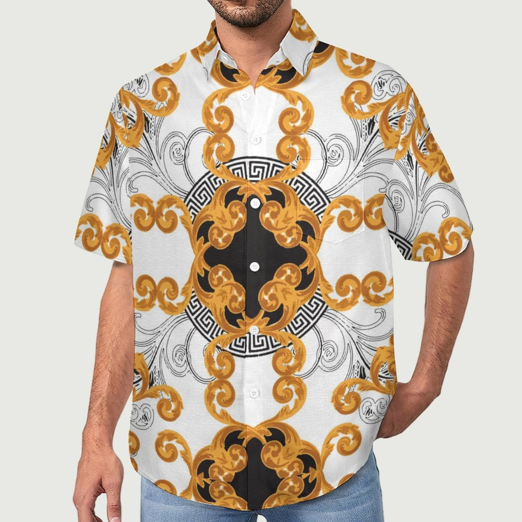 Men's Vintage Print Vacation Hawaiian Shirt 2306104047