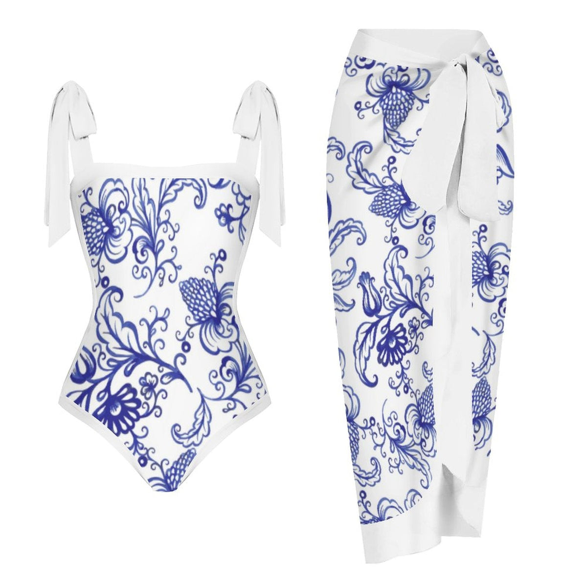Fashion Printed One Piece Swimsuit And Cover Up 2305105236