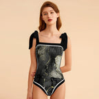 Fashion Printed One Piece Swimsuit And Cover Up 2305104820