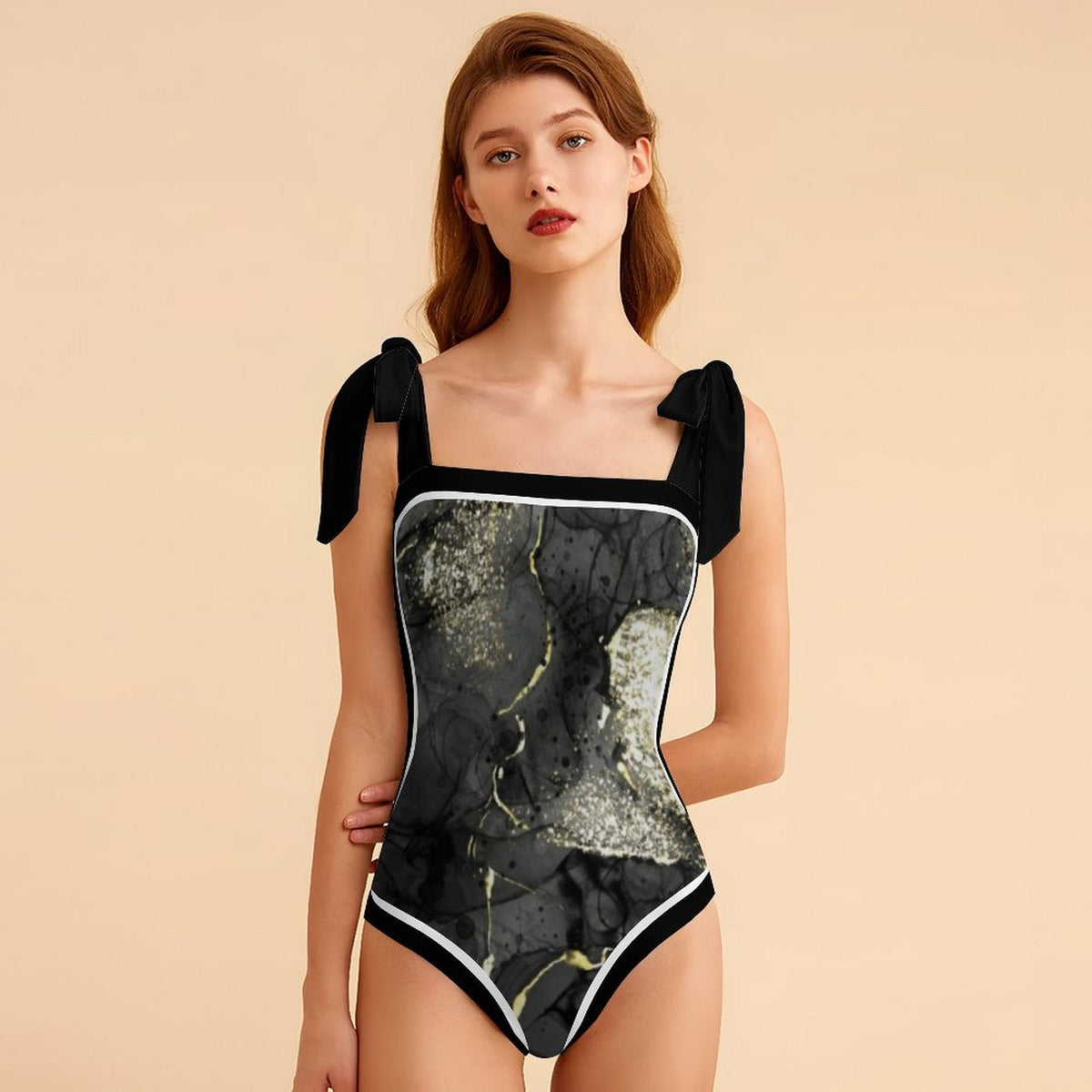 Fashion Printed One Piece Swimsuit And Cover Up 2305104820