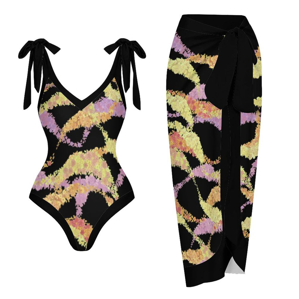 Casual Printed One Piece Swimsuit And Cover Up 2306100156