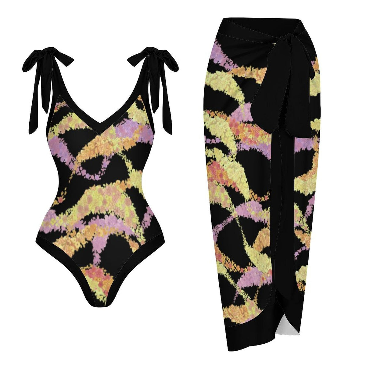 Casual Printed One Piece Swimsuit And Cover Up 2306100156