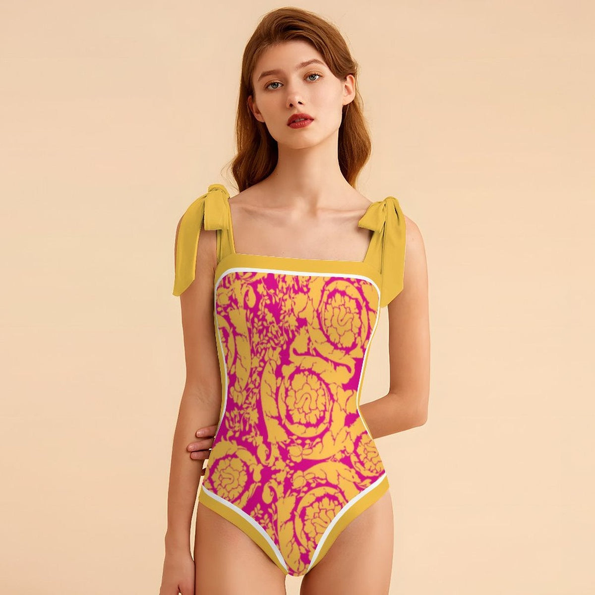 Fashion Printed One Piece Swimsuit And Cover Up 2306100607