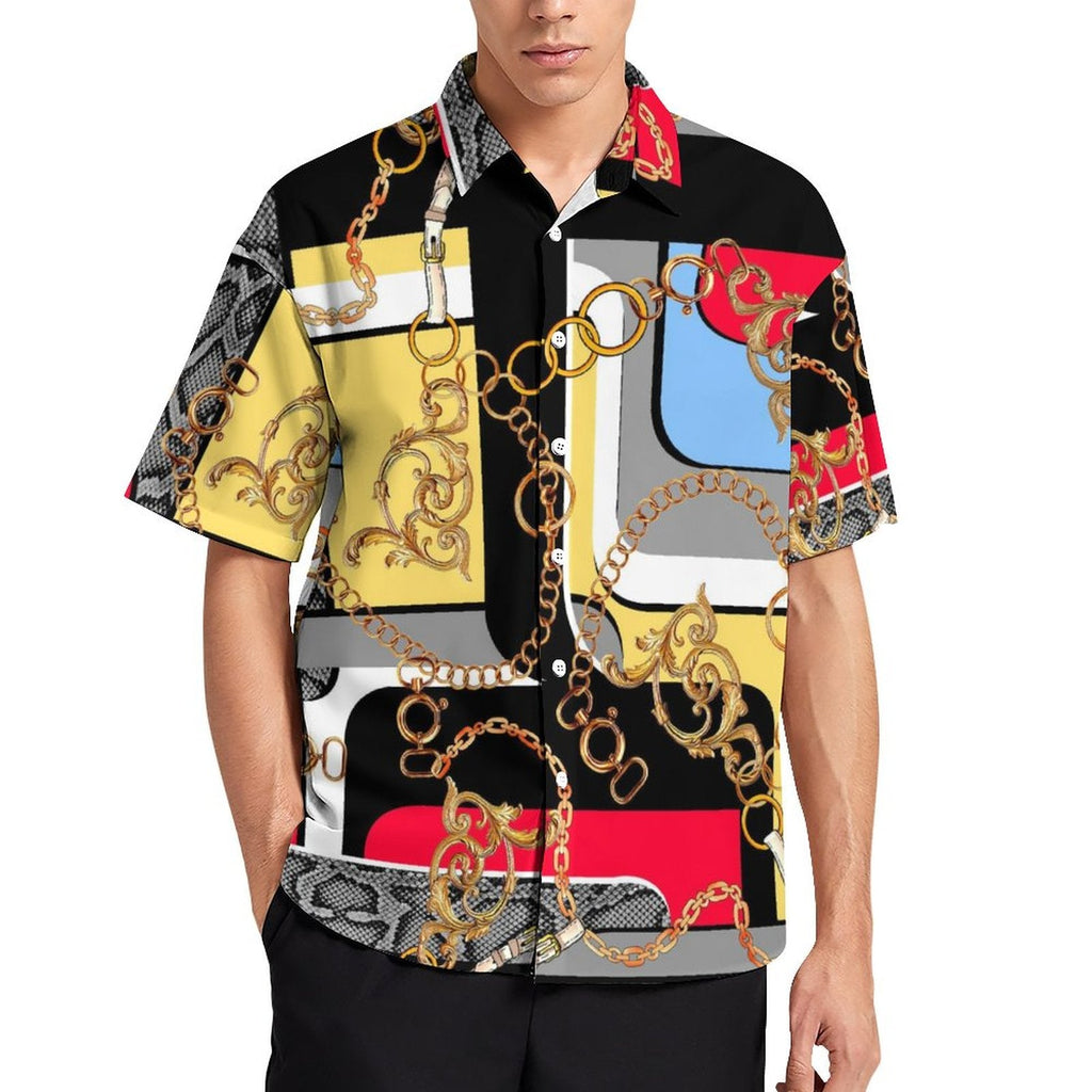 Men's Fashion Casual Printed Short Sleeve Shirts 2306100016
