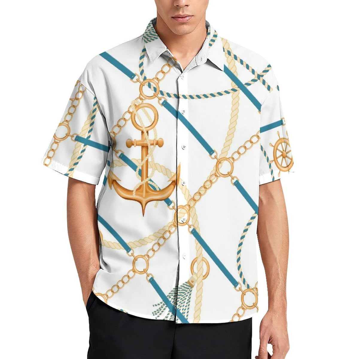 Men's Fashion Casual Printed Short Sleeve Shirts 2306100462