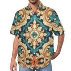Men's Vintage Print Vacation Hawaiian Shirt 2306104043