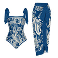 Fashion Printed One Piece Swimsuit And Cover Up 2305104538