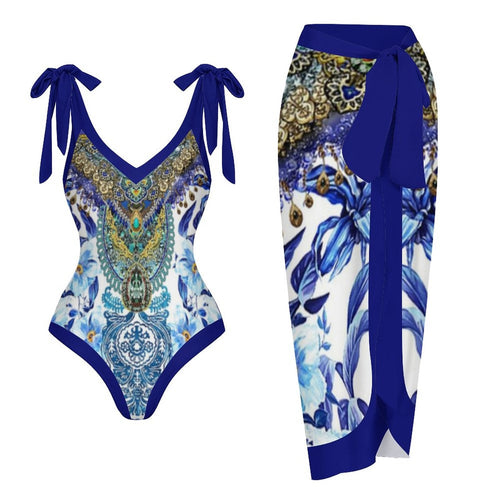 Casual Printed One Piece Swimsuit And Cover Up 2305104915
