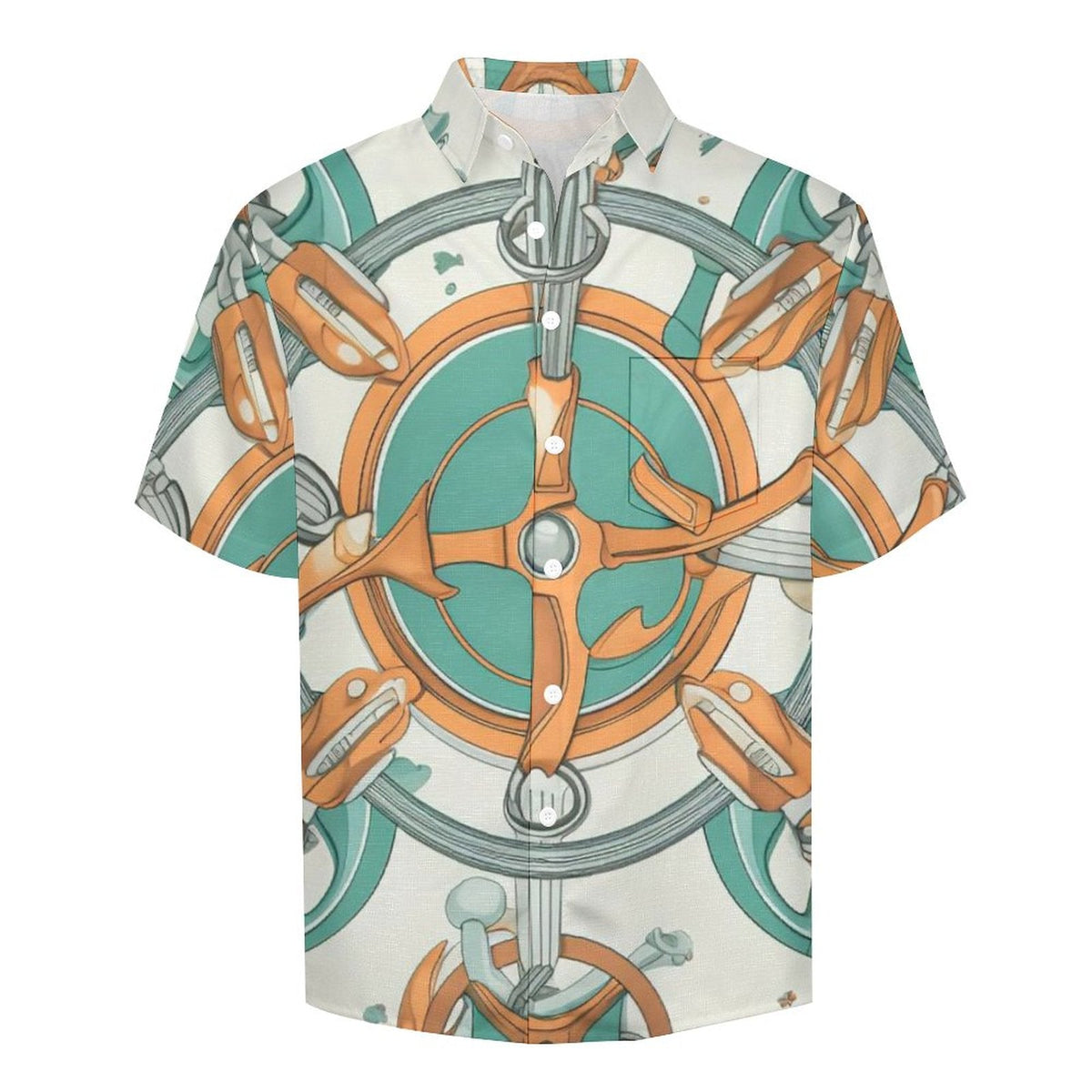 Men's Vintage Print Vacation Hawaiian Shirt 2306104048