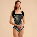Fashion Printed One Piece Swimsuit And Cover Up 2305104820