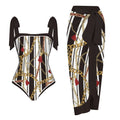Fashion Printed One Piece Swimsuit And Cover Up 2306100603