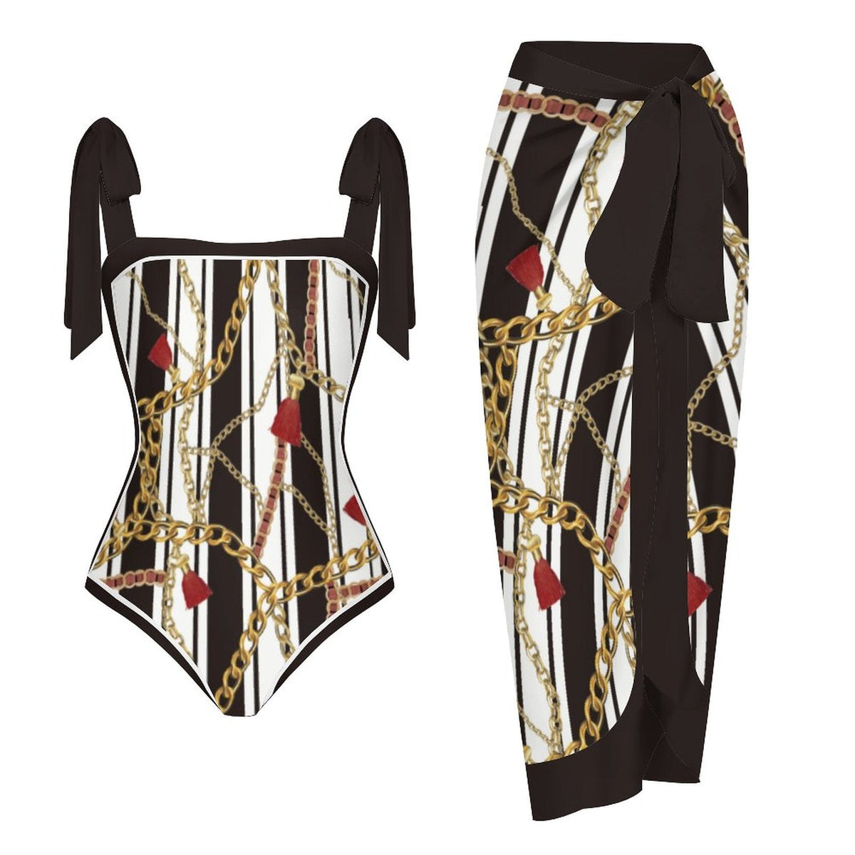 Fashion Printed One Piece Swimsuit And Cover Up 2306100603