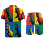 Men's Hawaiian Print Beach Two-Piece Suit 2305102308