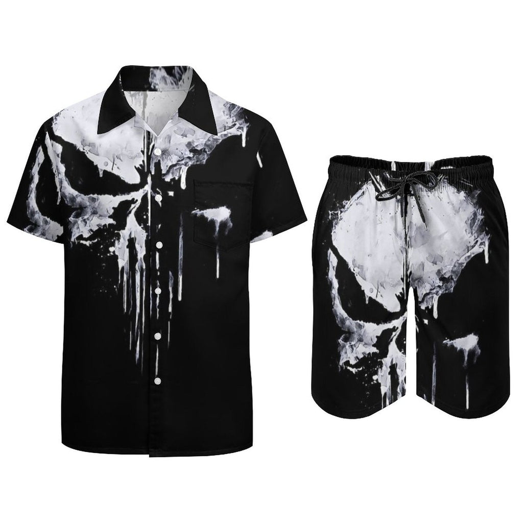 Men's Hawaiian Print Beach Two-Piece Suit 2305102354