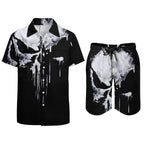 Men's Hawaiian Print Beach Two-Piece Suit 2305102354