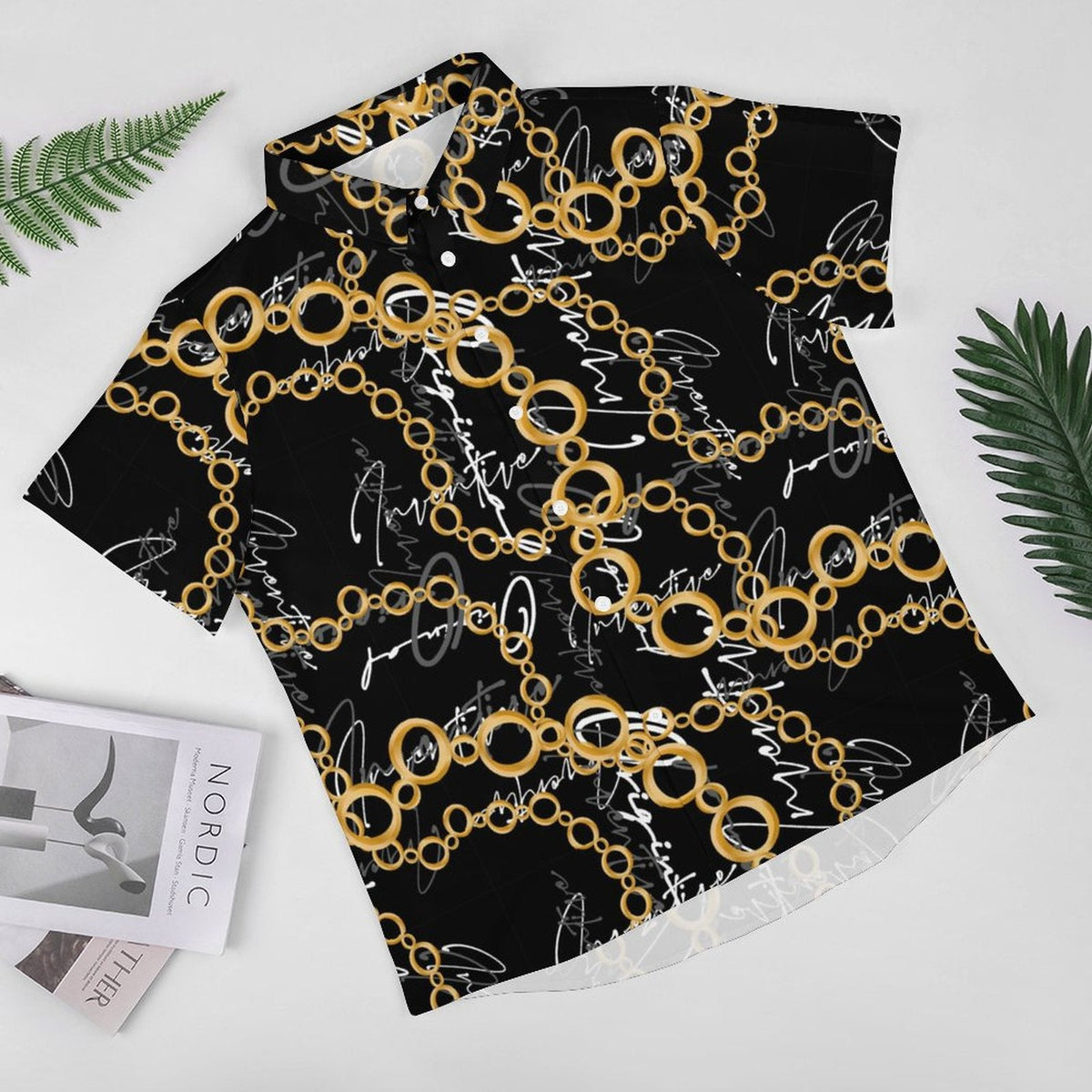Men's Fashion Casual Printed Short Sleeve Shirts 2306101495