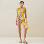 Casual Printed One Piece Swimsuit And Cover Up 2305106623