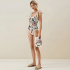 Casual Printed One-Piece Swimsuit And Cover Up 2305104175