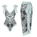 Casual Printed One Piece Swimsuit And Cover Up 2306100474