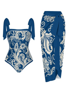 Fashion Printed One Piece Swimsuit And Cover Up 2305104538