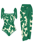 Fashion Printed One Piece Swimsuit And Cover Up 2305105309