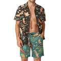 Men's Hawaiian Print Beach Two-Piece Suit 2305102350