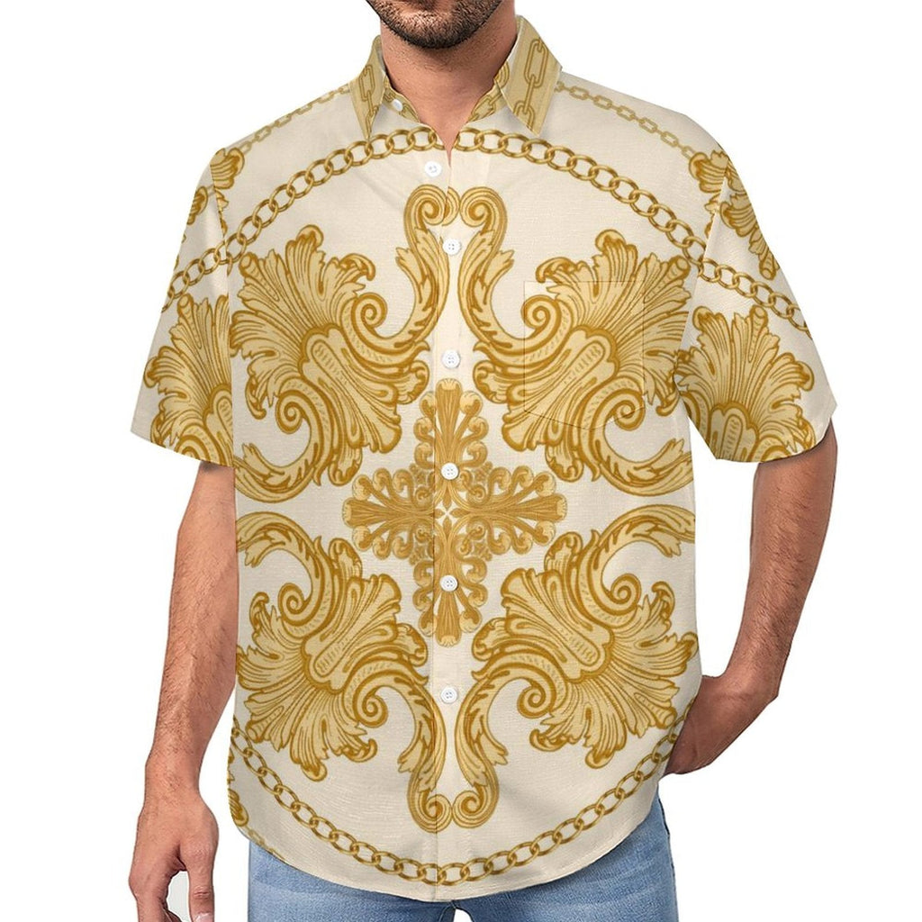 Men's Vintage Print Vacation Hawaiian Shirt 2306104054