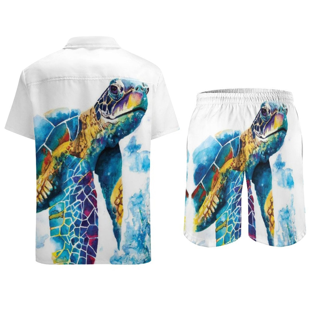 Men's Hawaiian Print Beach Two-Piece Suit 2305104105