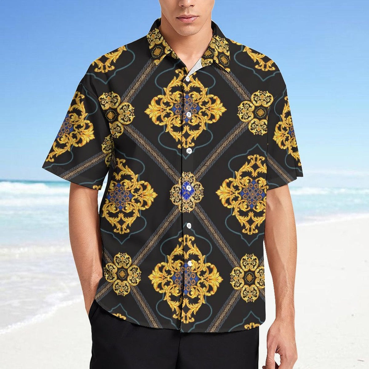 Men's Fashion Casual Printed Short Sleeve Shirts 2306101496