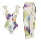 Casual Printed One Piece Swimsuit And Cover Up 2305105886