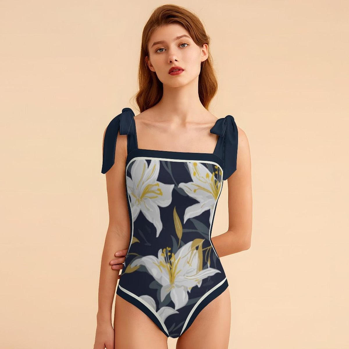 Fashion Printed One Piece Swimsuit And Cover Up 2305104976
