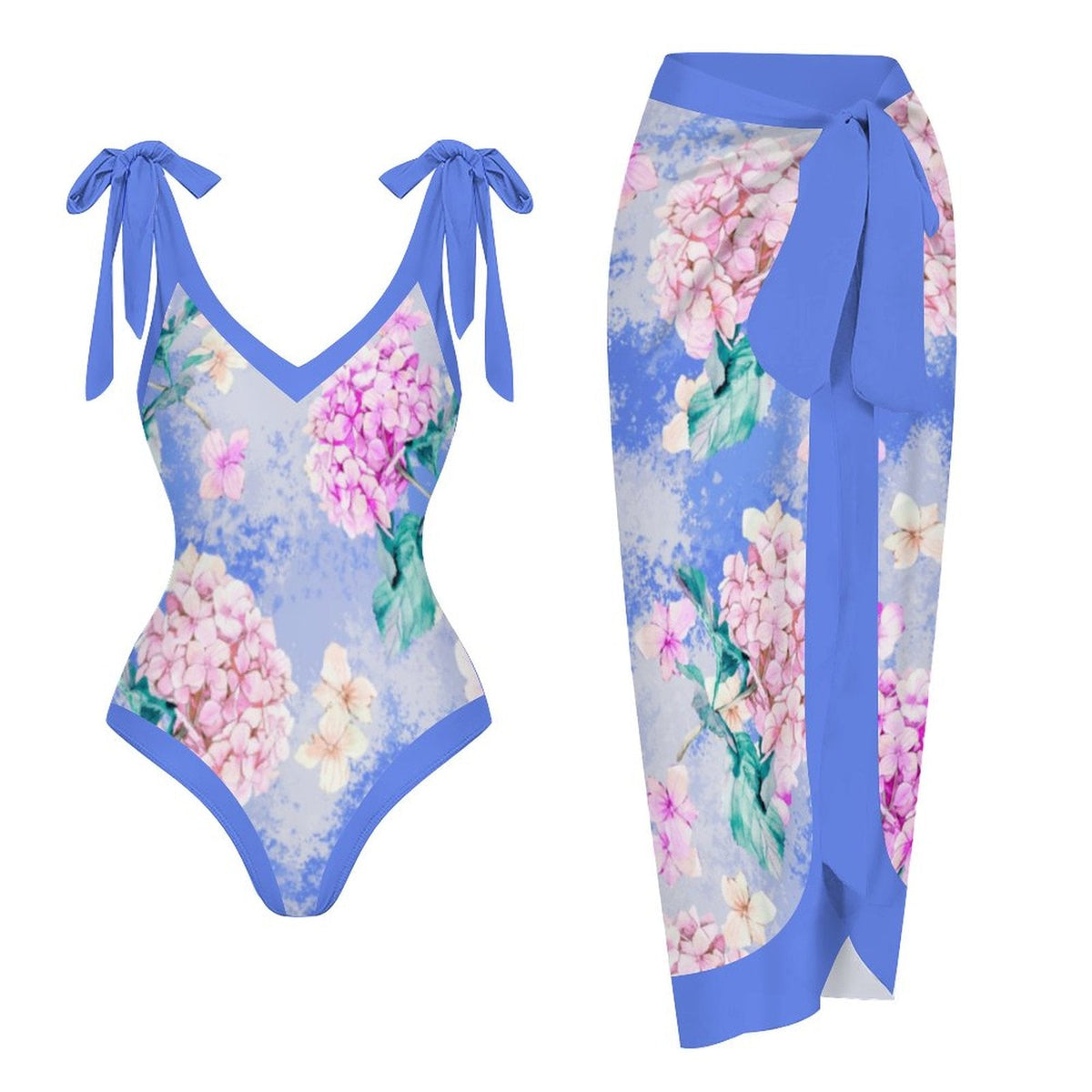 Casual Printed One Piece Swimsuit And Cover Up 2305107228