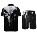Men's Hawaiian Print Beach Two-Piece Suit 2305102354