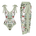 Casual Printed One-Piece Swimsuit And Cover Up 2305103380